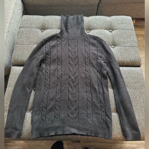 Gray knit turtleneck sweater. Size Large